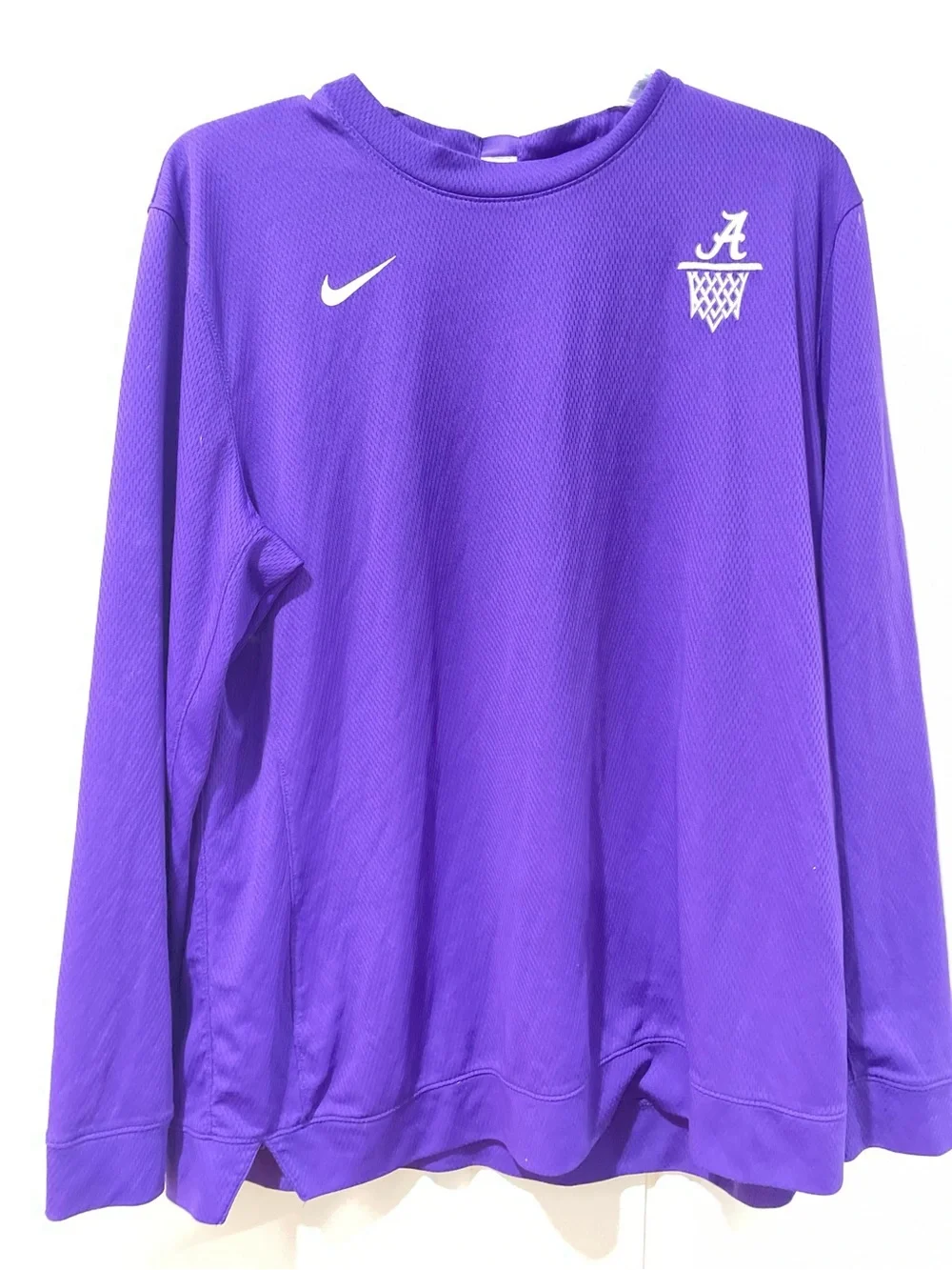 Nike Purple Long-Sleeve Basketball Crew with White Logos